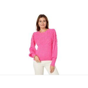 Lilly Pulitzer Women's Neuve Hyper Pink Sweater w baubles Size L V-Day Gift!
